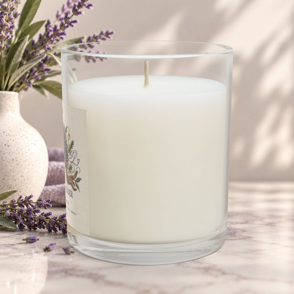 White Sage + Lavender Glass Candle — Herbal Calm Aromatherapy Candle (11 oz)