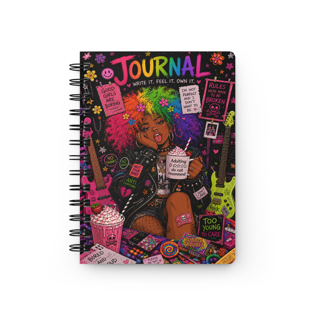 Journal — Bold Feminist Illustrated Spiral Notebook: "Your Story. Your Rules. Your Revolution."
