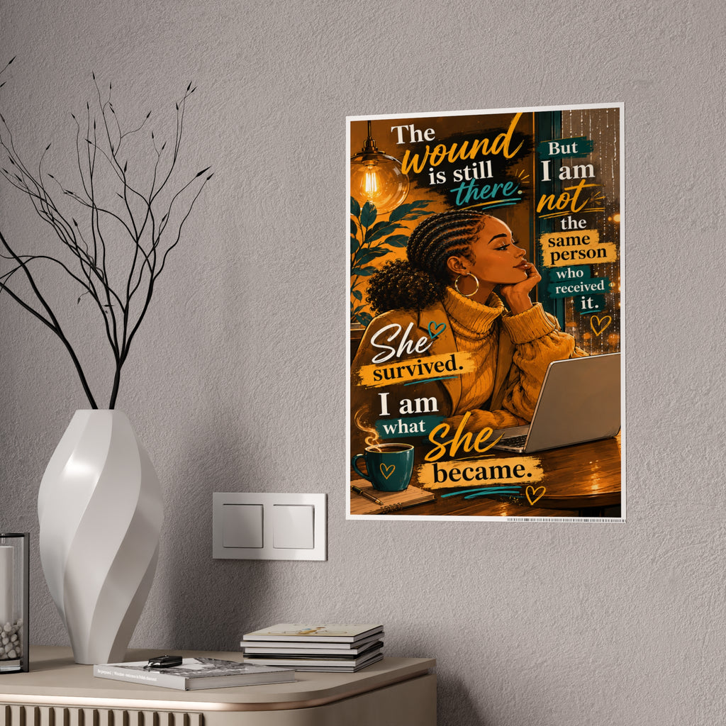 She Survived Inspirational Quote Poster | Gloss Poster