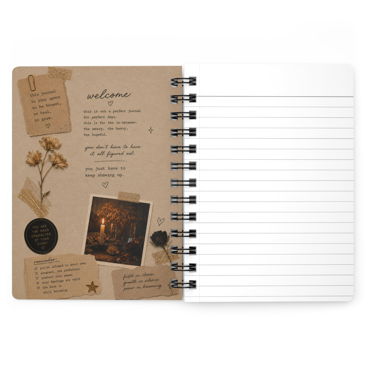 Spiral Journal — 'Every Page Is A New Beginning' Vintage Collage Notebook