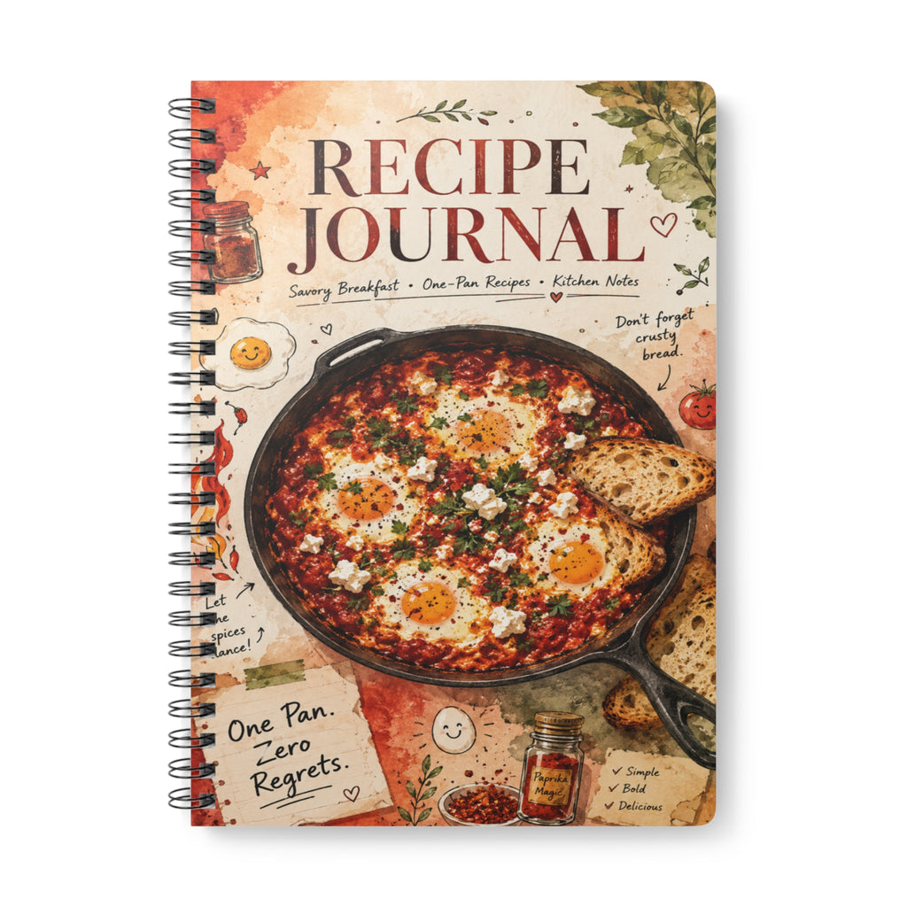 Shakshuka Recipe Journal Notebook | Wirobound Softcover A5