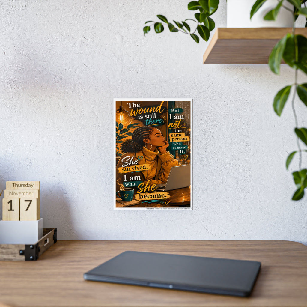She Survived Inspirational Quote Poster | Gloss Poster
