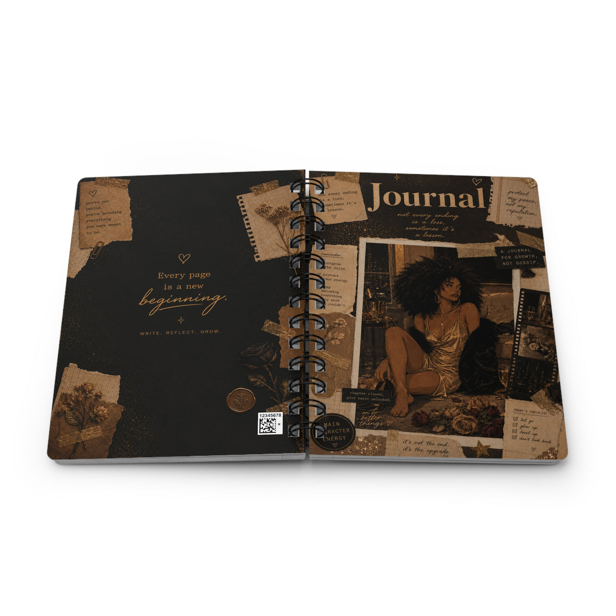 Spiral Journal — 'Every Page Is A New Beginning' Vintage Collage Notebook
