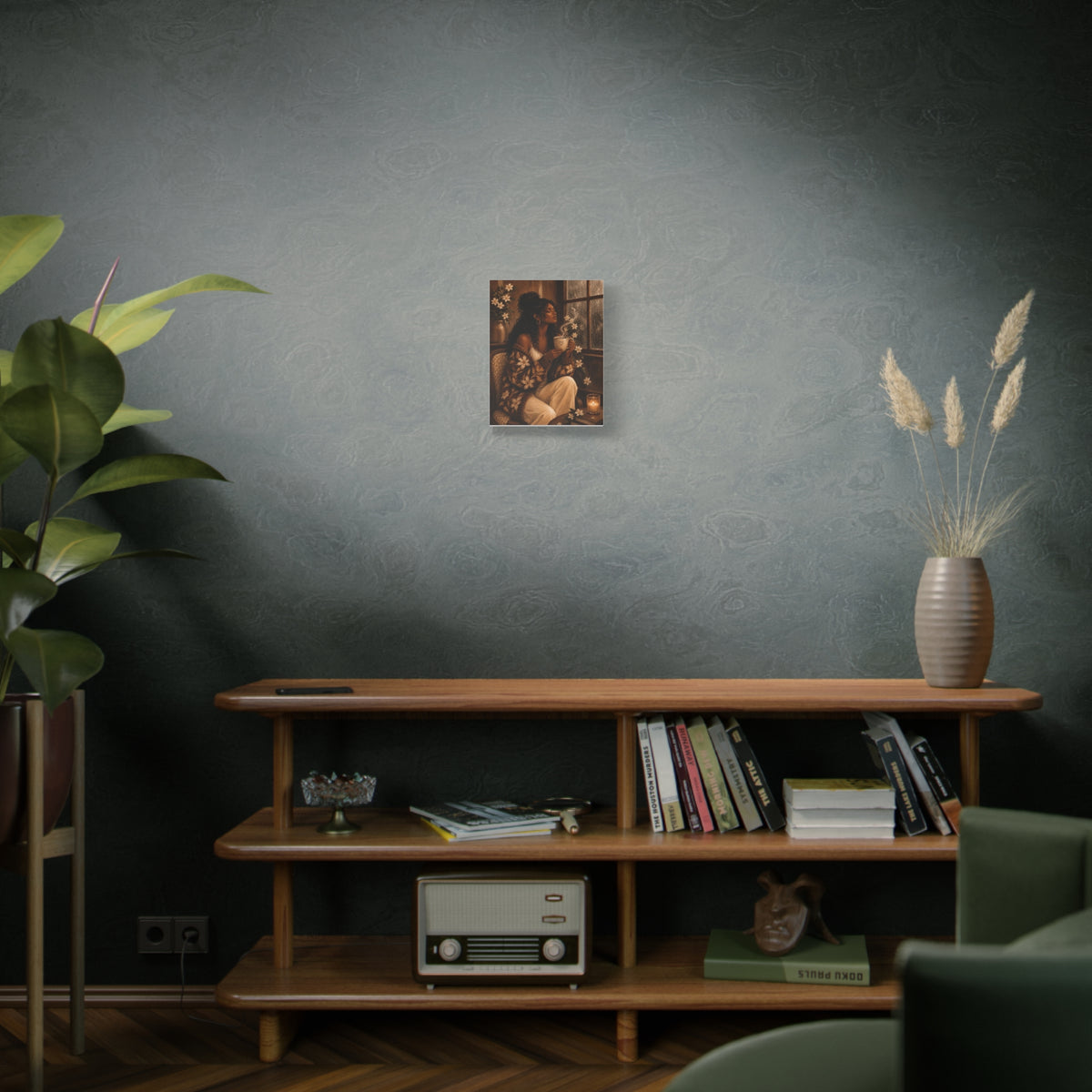 Warm Café Scene Stretched Wall Decor