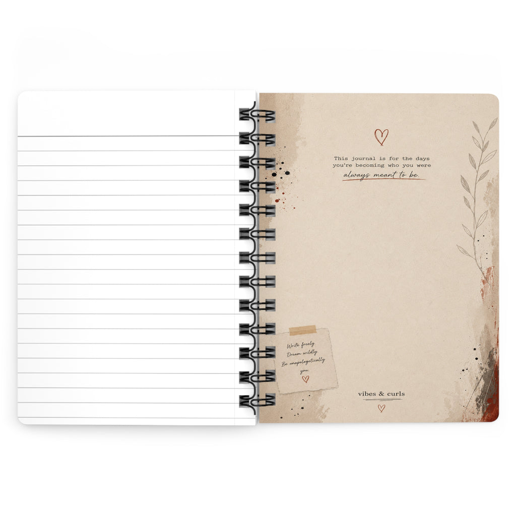 Spiral Journal — Urban Chic 'Journal Vibes & Curls' Notebook for Creative Women