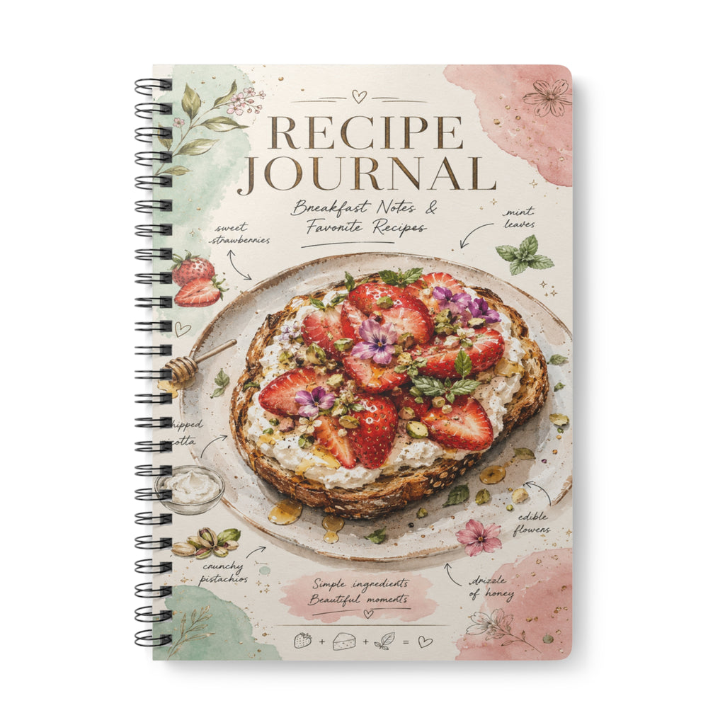 Strawberry Toast Recipe Journal Notebook A5 wirobound
