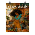 Vibes & Curls Matte Poster — Afrocentric Kitchen Wall Art, 'A New Chapter of You' Magazine Cover